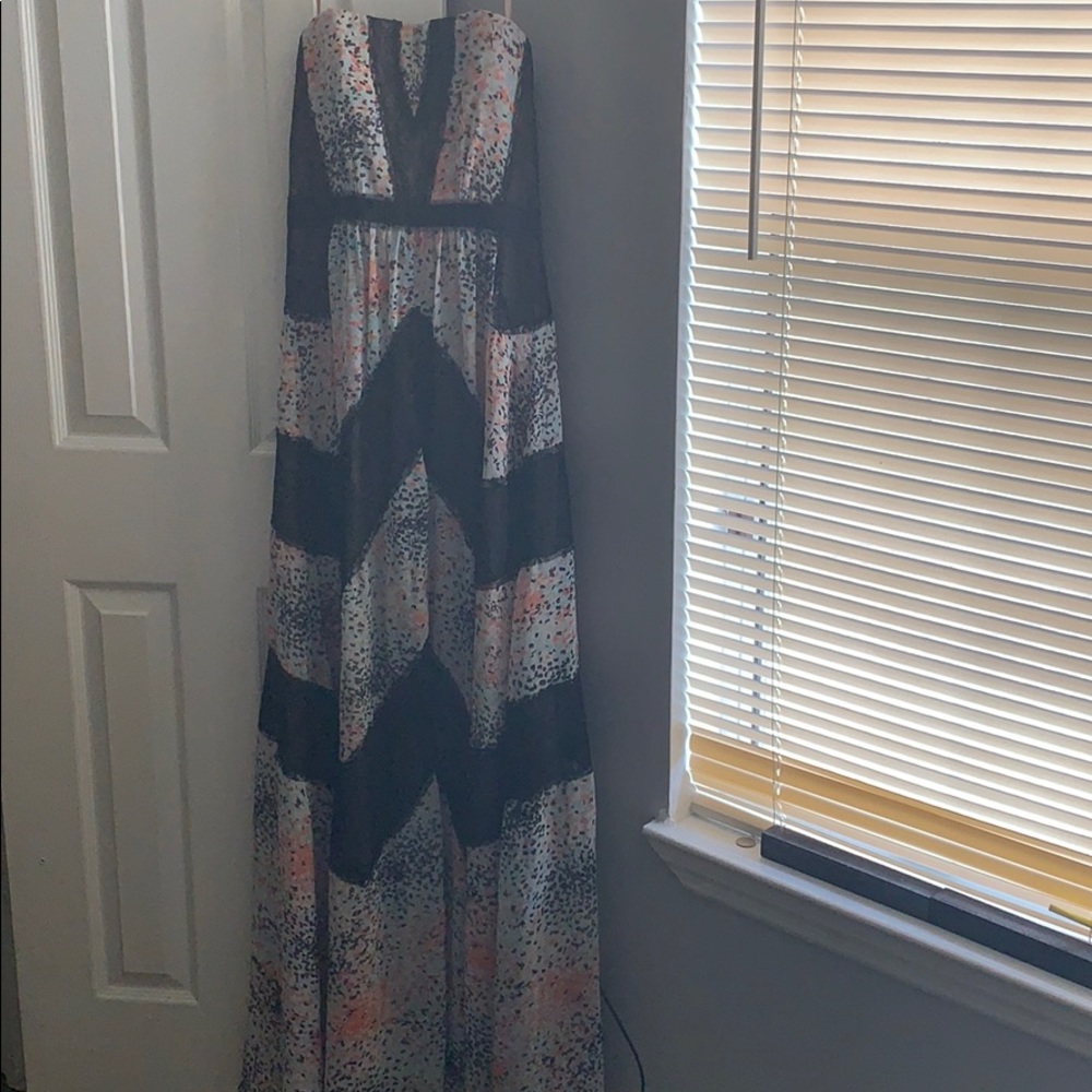 BCBG Strapless floral dress